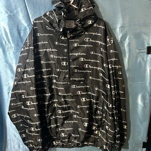 Champion Black and White Athletic Jacket Windbreaker